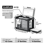 ICECO VL45Plus Single Zone 44QT 3 Way Access Portable Freezer Black