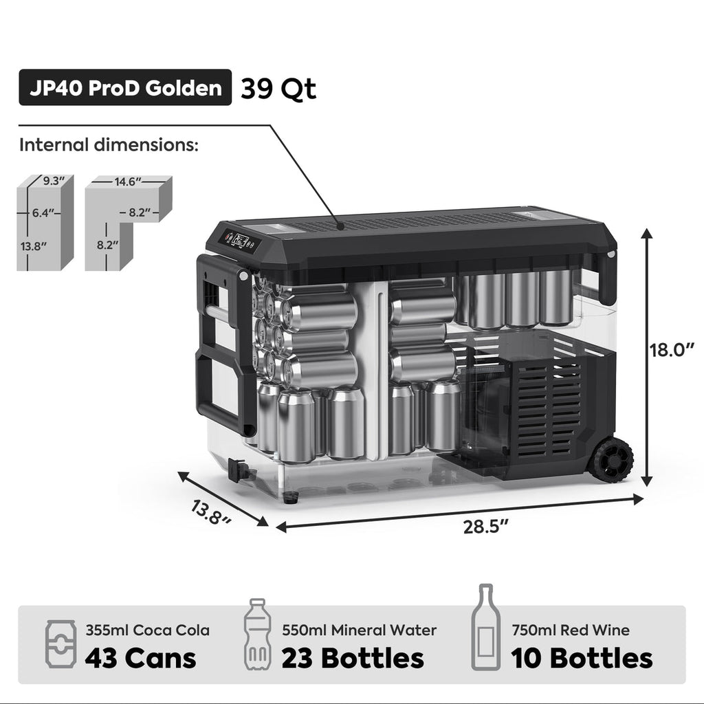 ICECO JP40 Pro Dual Zone Wheeled Portable Fridge Freezer 40 LT