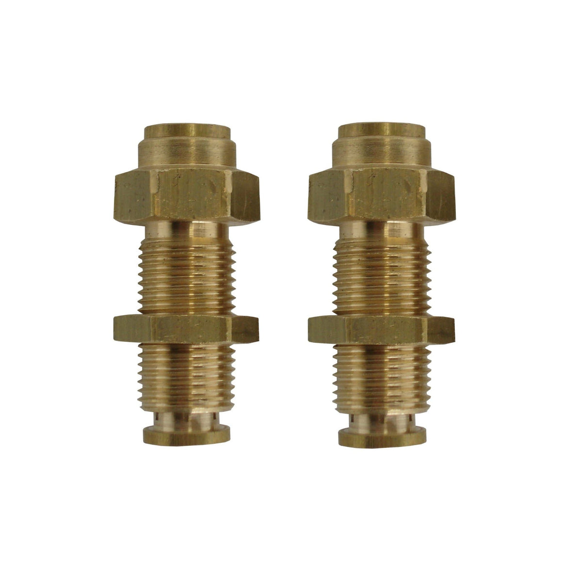 3/8" Hose Push-in x 3/8" Hose Push-in Brass Bulkhead Fitting