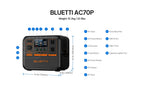 BLUETTI AC70P Portable Power Station | 1000W 864Wh
