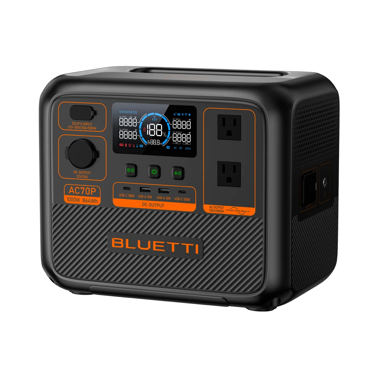 BLUETTI AC70P Portable Power Station | 1000W 864Wh