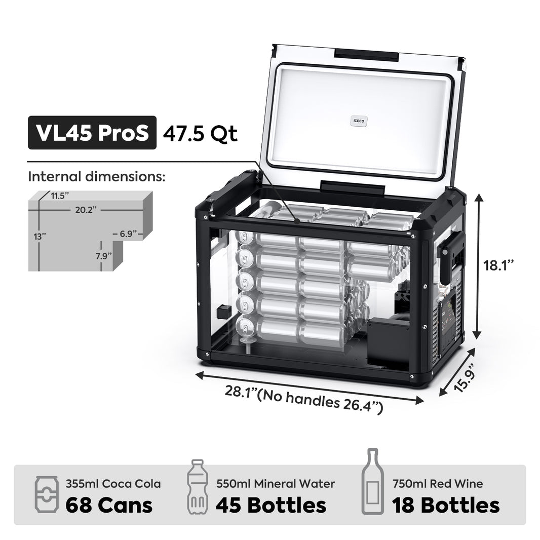 ICECO VL45ProS Single Zone Portable Fridge Freezer 45 LT