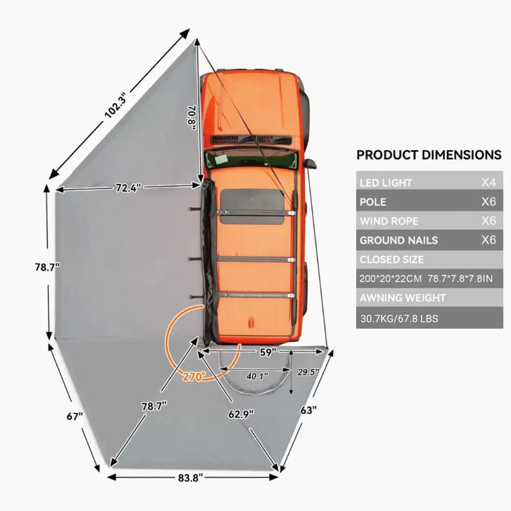 Naturnest 270 awning plus driver side