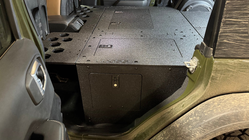 Jeep Wrangler 2018-2023 JLU 4 Door - Second Row Seat Delete Plate System - 8" or 10" Module Based