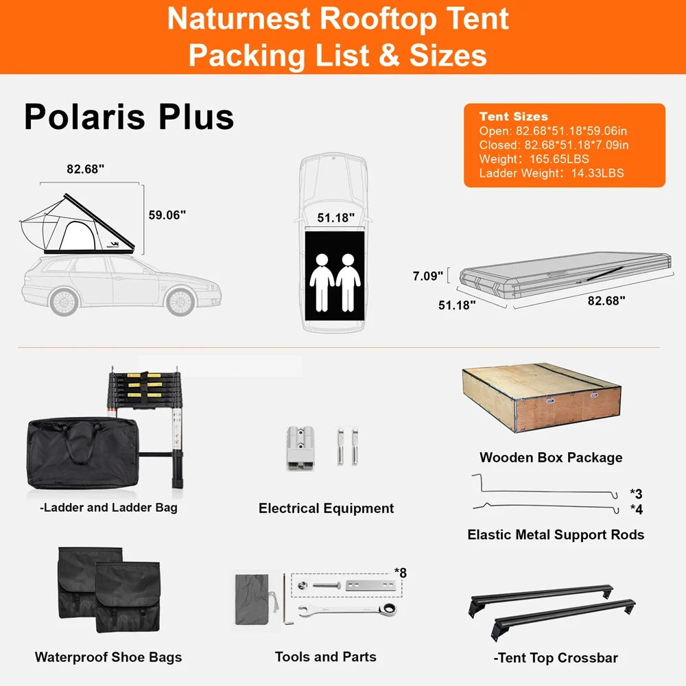Naturnest Polaris Plus Triangle Roof top tent