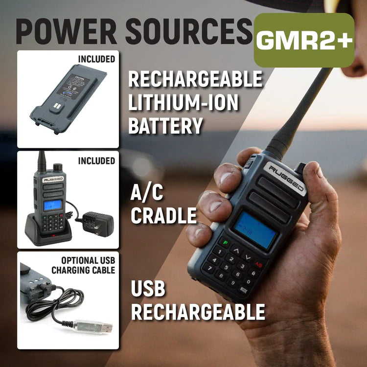 Rugged GMR2 PLUS - GMRS and FRS Two Way Handheld Radio
