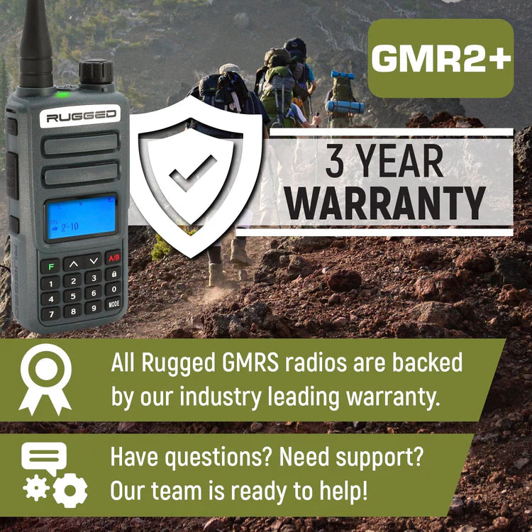 Rugged GMR2 PLUS - GMRS and FRS Two Way Handheld Radio